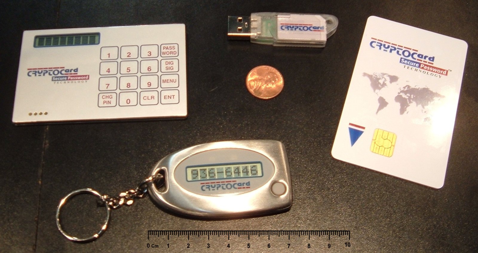 Illustrative commercial password tokens and cards